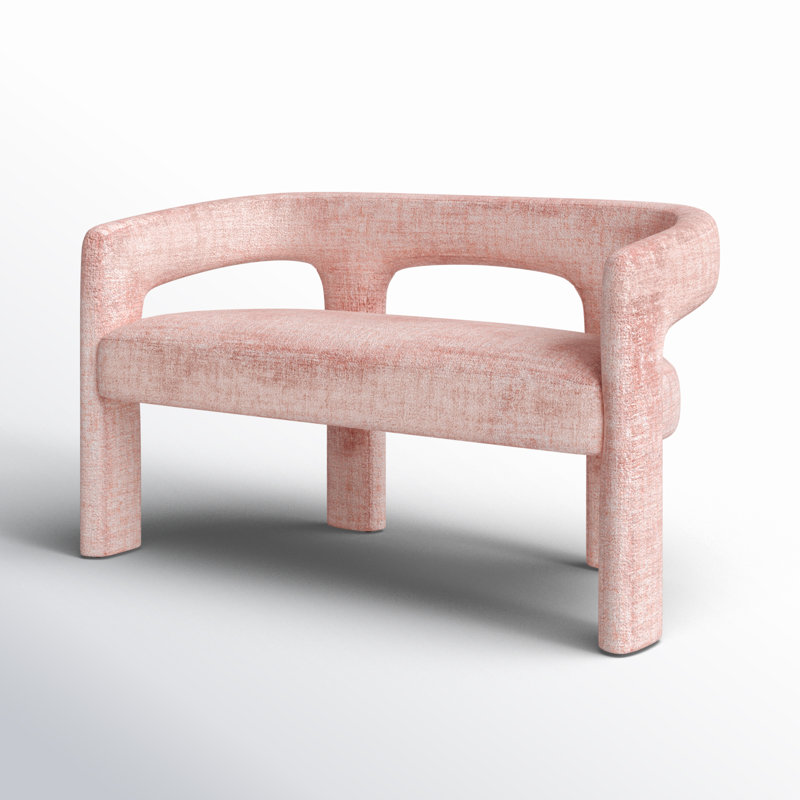 Banc rembourré Anouchka, Microsuède rose Gwen