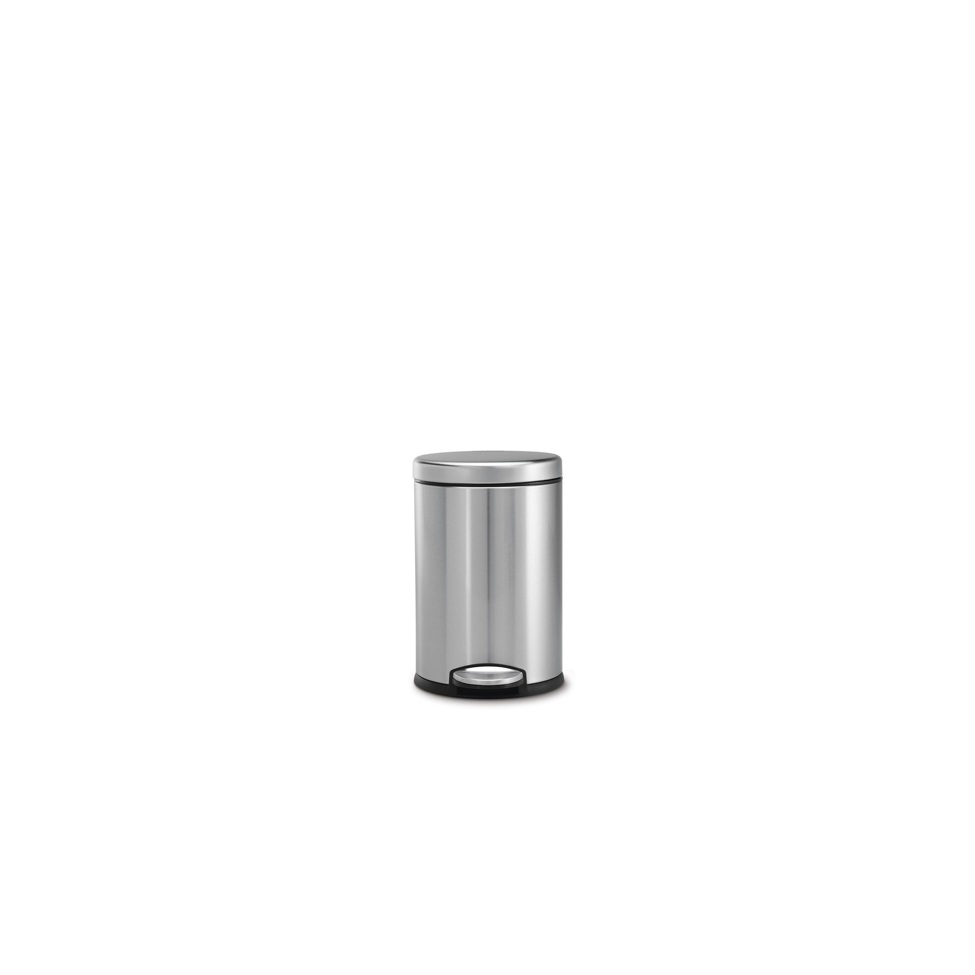 simplehuman 4.5 Liter / 1.2 Gallon Round Bathroom Step Trash Can, Polished Chrome