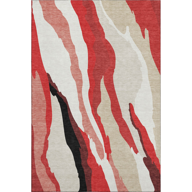 Premium Machine Washable Cossette AMF1047 Waves Rug, Rectangulaire 8 pi x 10 pi
