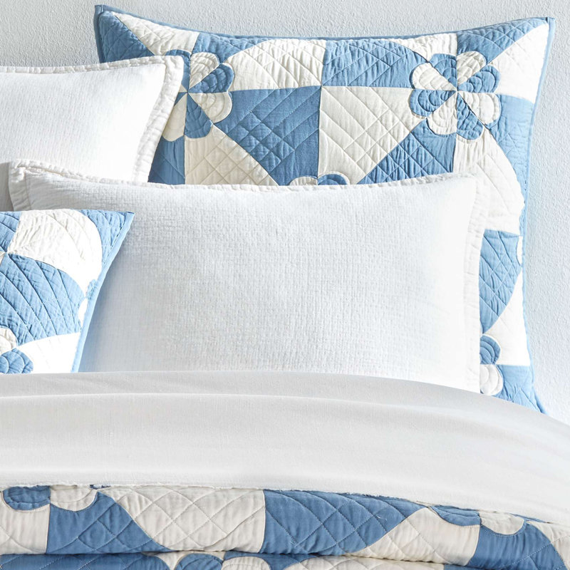 Sunny Side Quilted Sham, King, Blue