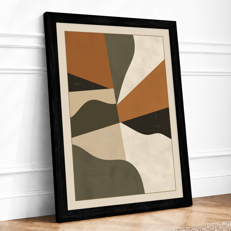 Pinwheel Geometric - Framed Print, A3 - 42.0 x 29.7 cm, Black
