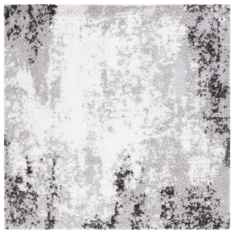 Mahle Light Gray/Dark Gray Area Rug, Square 7'