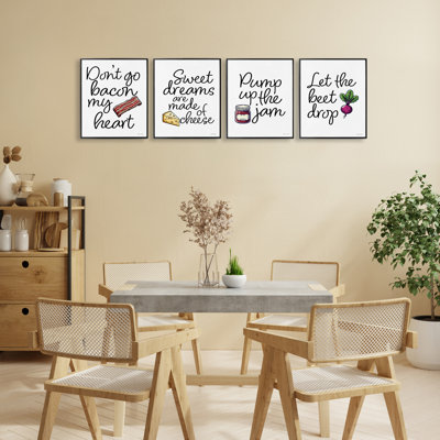 «Fun Music Lyric Puns», ensemble de 4 giclées encadrées par Susan Ball