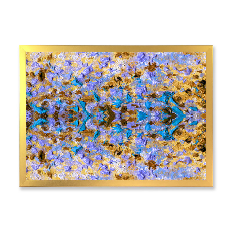 «Mauve et jaune», reproduction d'art sur toile, H 12 po x l 20 po x P 1 po, Cadre doré