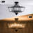 20''-4 Lights Matte Black Modern Metal And Crystal Semi Flush Mount Lighting For Living Room/Bedroom-625524030