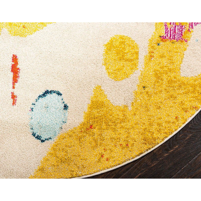 Lizotte Abstract Indoor Rug, Round 6'