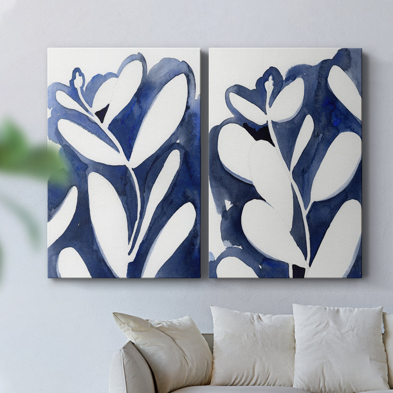 Bleu Eucalyptus I - Toile tendue avec châssis de qualité supérieure - Prêt à être accroché