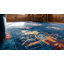 Wool Antique Knotted Rectangle Chinese - Art Deco 1920s Room Size Blue Rug