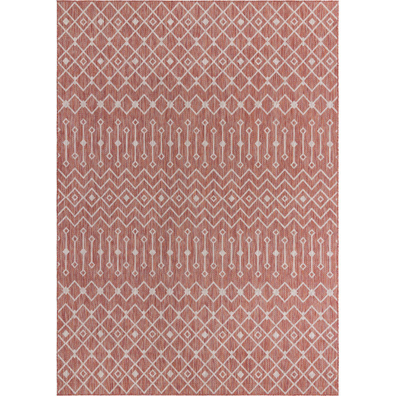 Outdoor Preen Area Rug Rust Color, Rectangle 10' x 14'