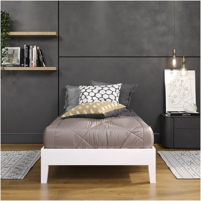 Twin Platform Bed - White