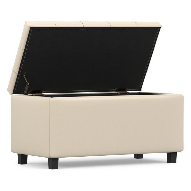 Banc repose-pieds avec rangement caché Cosmopolitan, Satin crème