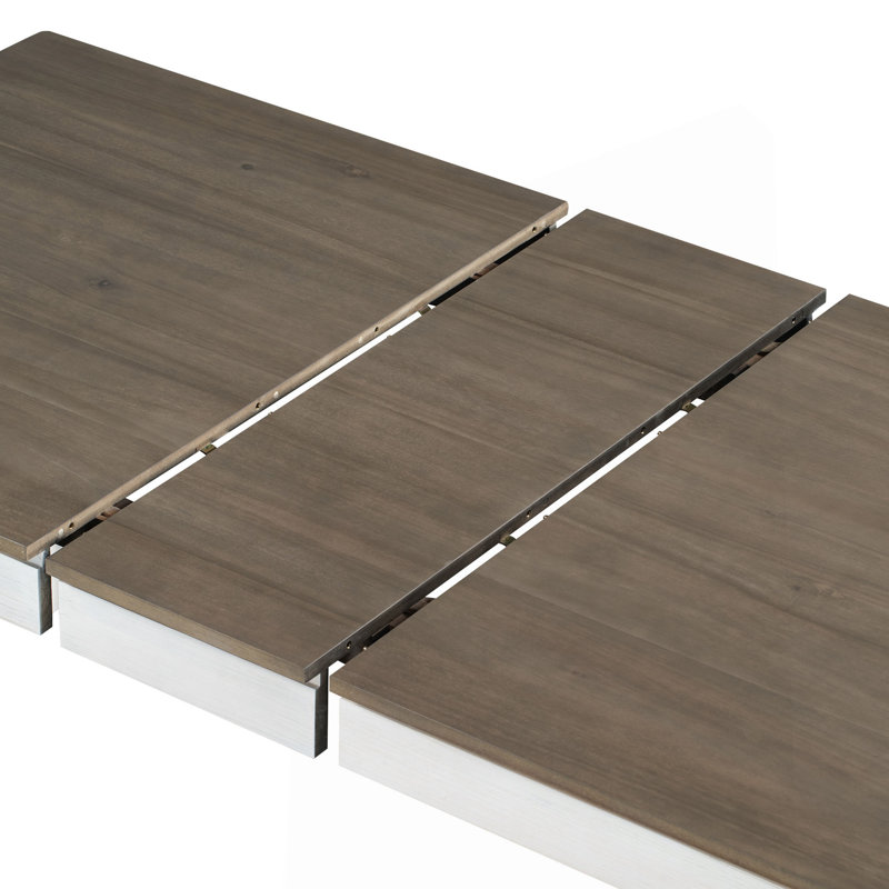 Ensemble de table de salle à manger extensible en bois avec chaises rembourrées et tiroirs de rangement