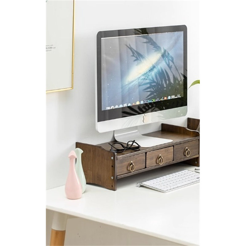 Montant de moniteur d'ordinateur de bureau classique avec tiroir