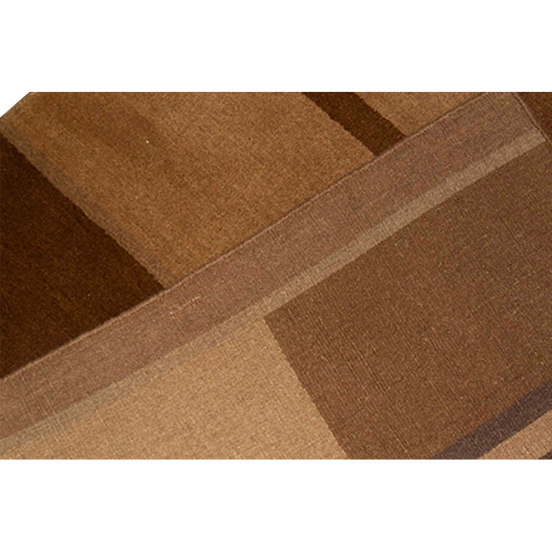 Wool Geometric Area Rug in Brown/Ivory