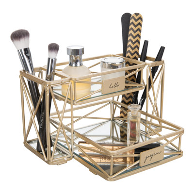 Pacheco Metal 2 Compartment Makeup Organizer