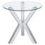 Ensemble de table basse et de table de bout en verre chromé 2 pièces Alexa, parfait pour les salons modernes au design épuré et durable