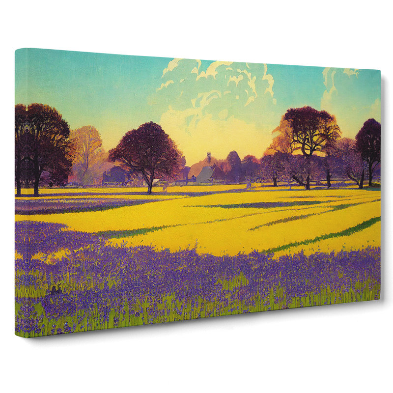 Joyful Bluebell Field - Wrapped Canvas Print, 35cm H x 50cm W x 3cm D