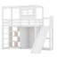Lit mezzanine avec garde-robe, tablettes de rangement