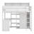 Twin Szie Wood Loft Bed With Under-Bed Desk And Wardrobe-1269397962