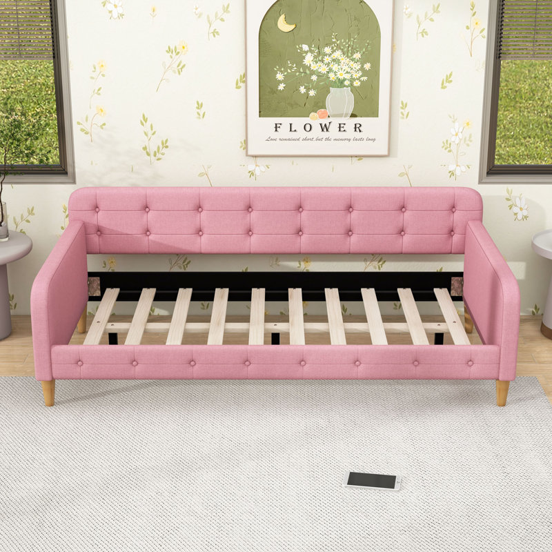 Upholstered Daybed with Versatile Design, Twin, Rubine