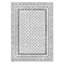 Tapis oriental noir / blanc à motif floral lavable à la machine avec envers antidérapant-1566683287