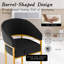 Tabouret de bar de 66 cm (26 po) de hauteur pour comptoir, velours noir, base en métal doré-55404376-60977734