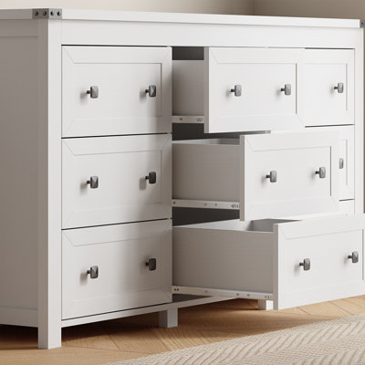 9-Drawer Dresser for Bedroom, Modern Wide Chest of Drawers, Wooden Storage Organizer