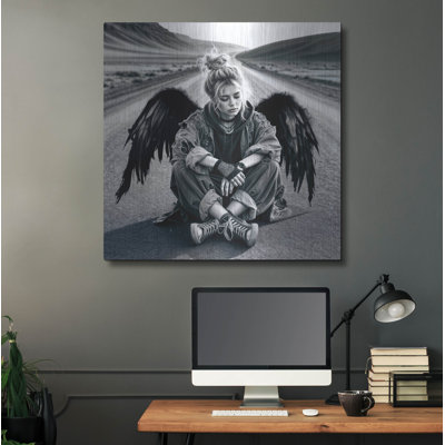  'Crow Angel' by Rey Klimt Metal Wall Art, 36" x 36"