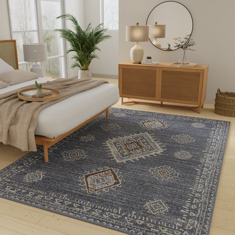 Tapis d'intérieur en polypropylène tissé à la main Anastasja, Rectangle 9 pi 10 po x 12 pi 10 po