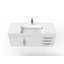 Meuble-lavabo mural simple 48 po avec comptoir à surface solide - base blanche, plateau blanc, poignées chromées-508761565-508816256-435453708