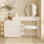 Coiffeuse avec miroir lumineux, 5 tiroirs, 1 chaise