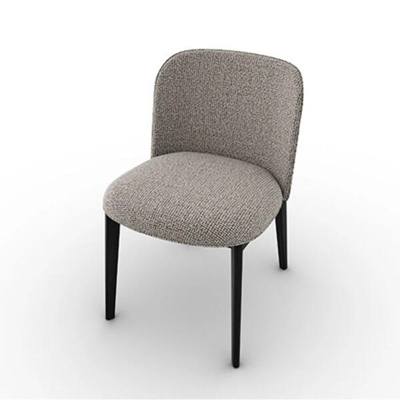 Abrey Upholstered Chair with Wooden Base, Hemp, Matt Black