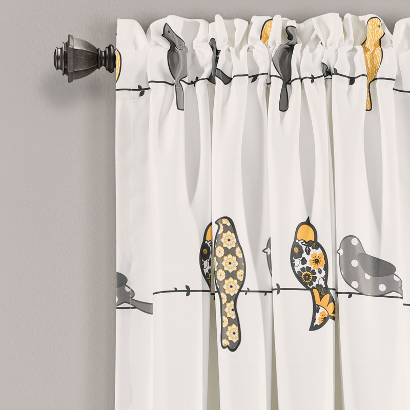 Lush Decor Rowley Birds Room Darkening Curtain Panels Pair Drapes (Set of 2)