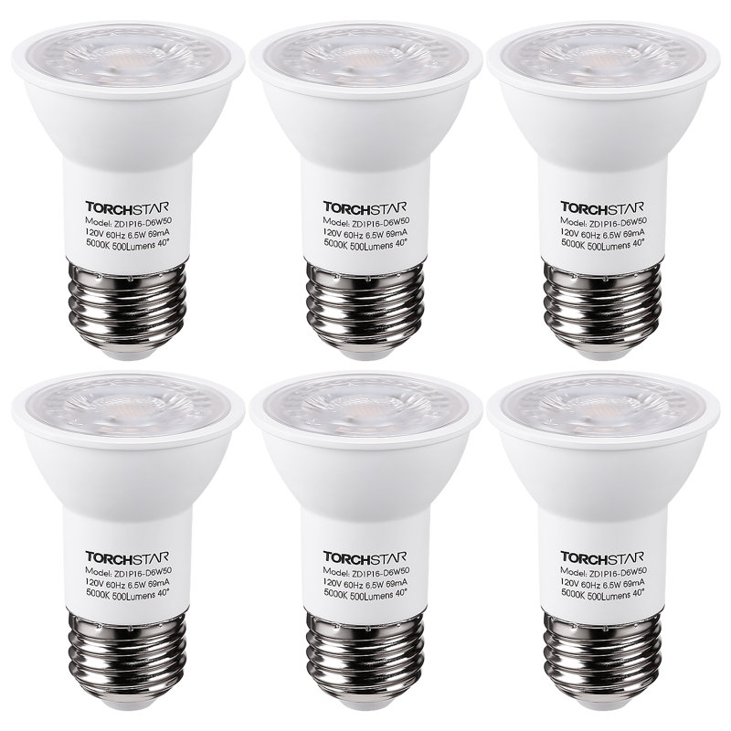 Ampoules à DEL à intensité variable, ampoule PAR16, 5 W (50 W équivalent), 500 lm, culot E26, homologué UL, ampoule sur rail