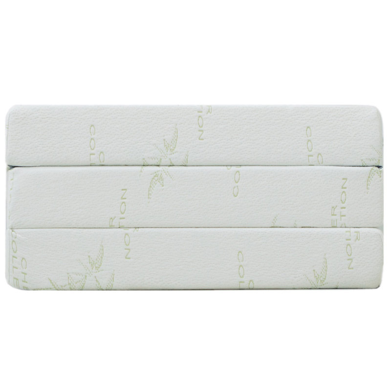 Cheer Collection 4-Inch White Bamboo Trifold Futon Mattress