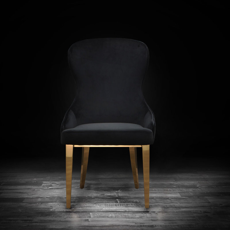 Chaise d'appoint en velours Darihanna, Noir
