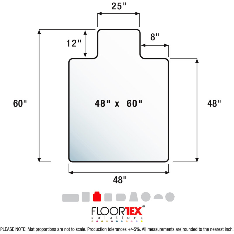 Tapis de chaise Cleartex Ultmat, L 48 po x P 60 po, Inclus