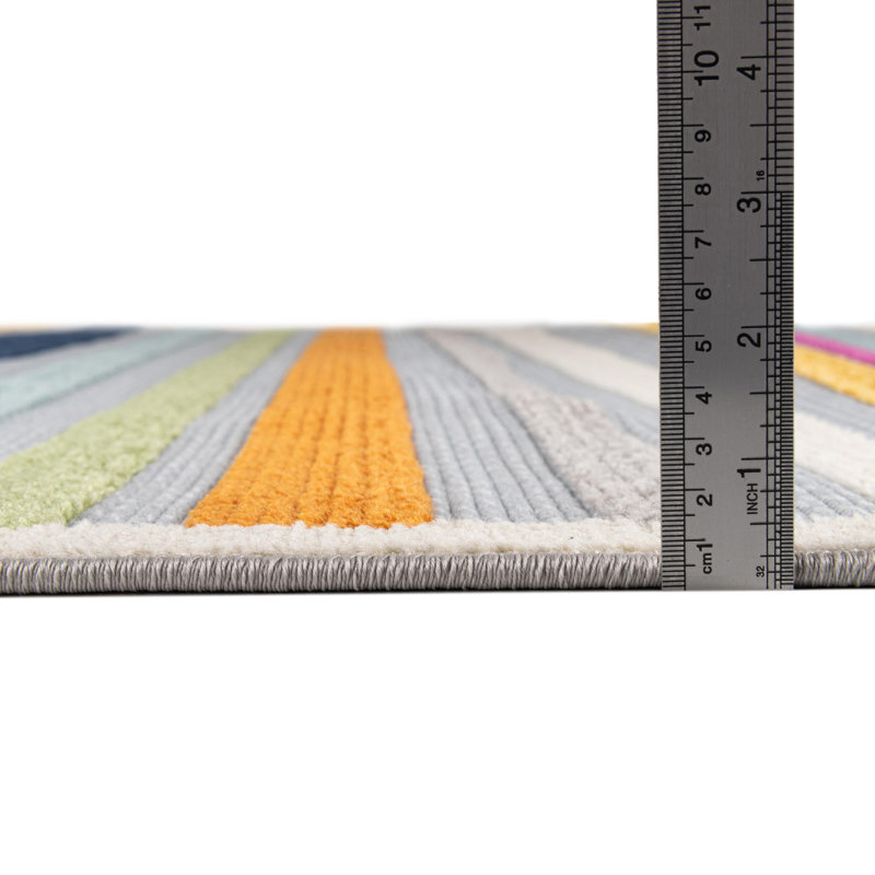 Striped Indoor / Outdoor Rug, Rectangle 6' x 9'