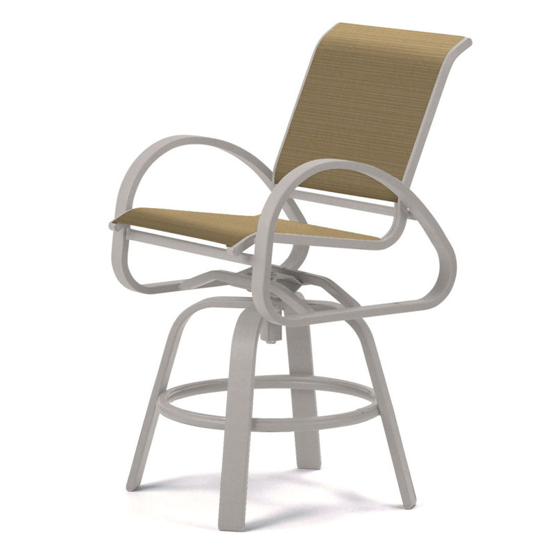 Tabouret de bar Holna, Neige texturée, Blanc 6D Sunbrella®
