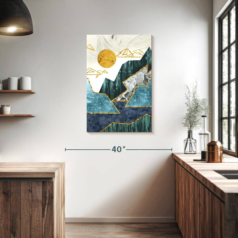 Soleil Avery sur un paysage abstrait, H 36 po x l 24 po