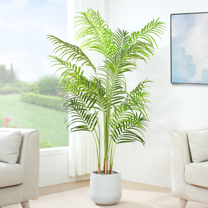 Anjie Faux Palm Tree in Pot, 140cm H  x 30cm W  x 30cm D