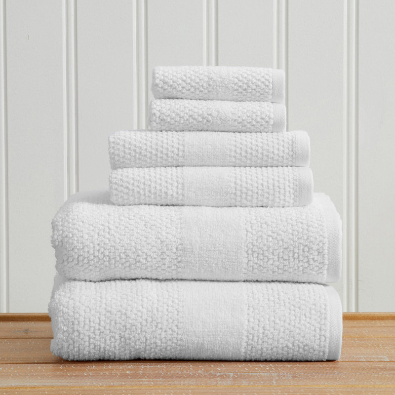 Ensemble de serviettes de bain 100% coton, Ensemble 6 pièces, Blanc