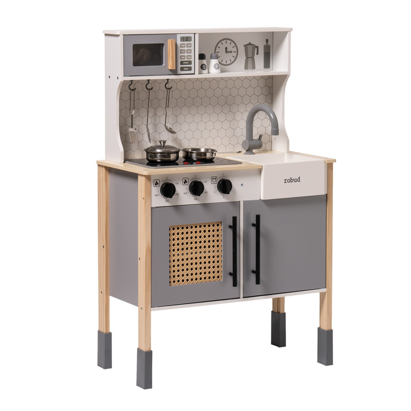 Preschool Play Kitchen Set, Gray