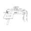Bureau debout en bois manufacturé en L noir-277350615-277350601