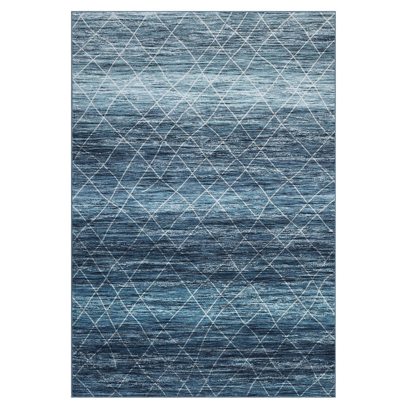 Area Rug 5 x 7 Low Pile Neutral Modern Area Rug Non Slip Non Shedding Foldable Stain Resistant Rugs for Living Room Bedroom Home Office Floor Carpet,