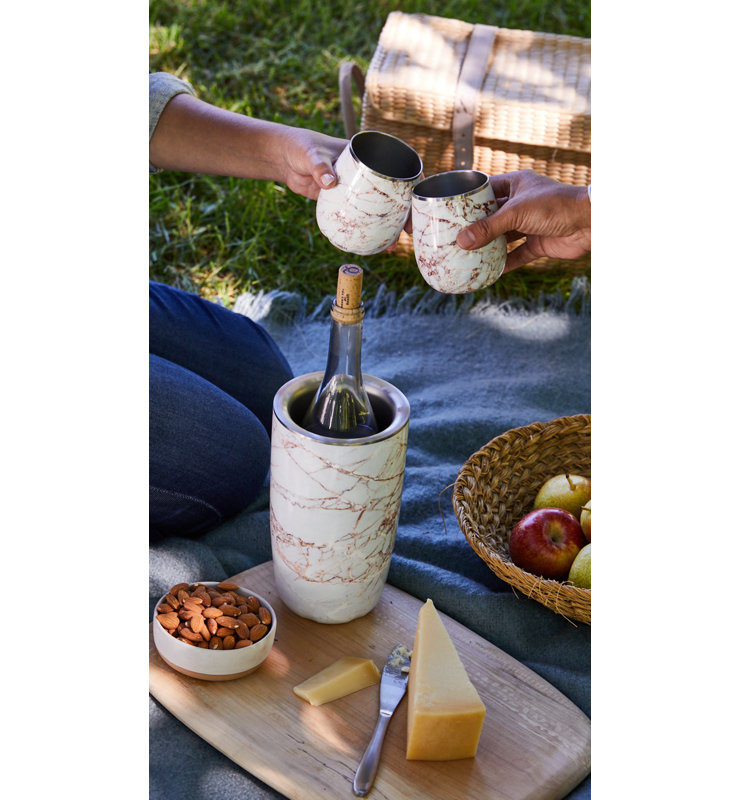 S'well Stainless Steel Wine Chiller - 750ml - Calacatta Gold - Triple-Layered Vacuum, Calacatta Gold