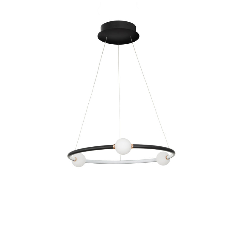 1 - Light LED Single Pendant, Black