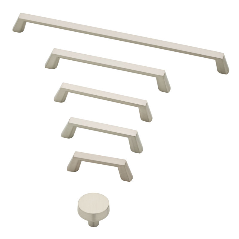 Poignée barre 3 3/4" au centre, Nickel satiné