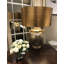Gold And Distressed Silver Large Drum Shade Table Lamp -718385018