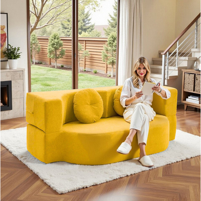 -in-1 Canapé-lit modulaire convertible en mousse à mémoire de forme peu encombrante pour le salon
